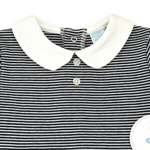 Edgehill Collection Peter Pan Collar Soft Cotton Romper Baby Boys Sz 3 Mos
